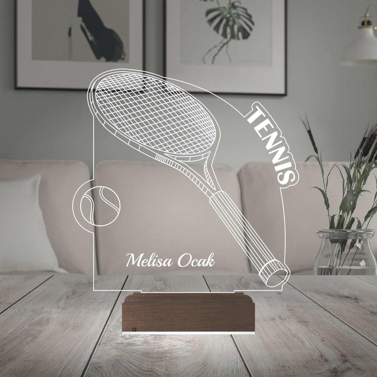 Теннисная ракетка — 3D LED Ночник | Подарок спортсмену 2