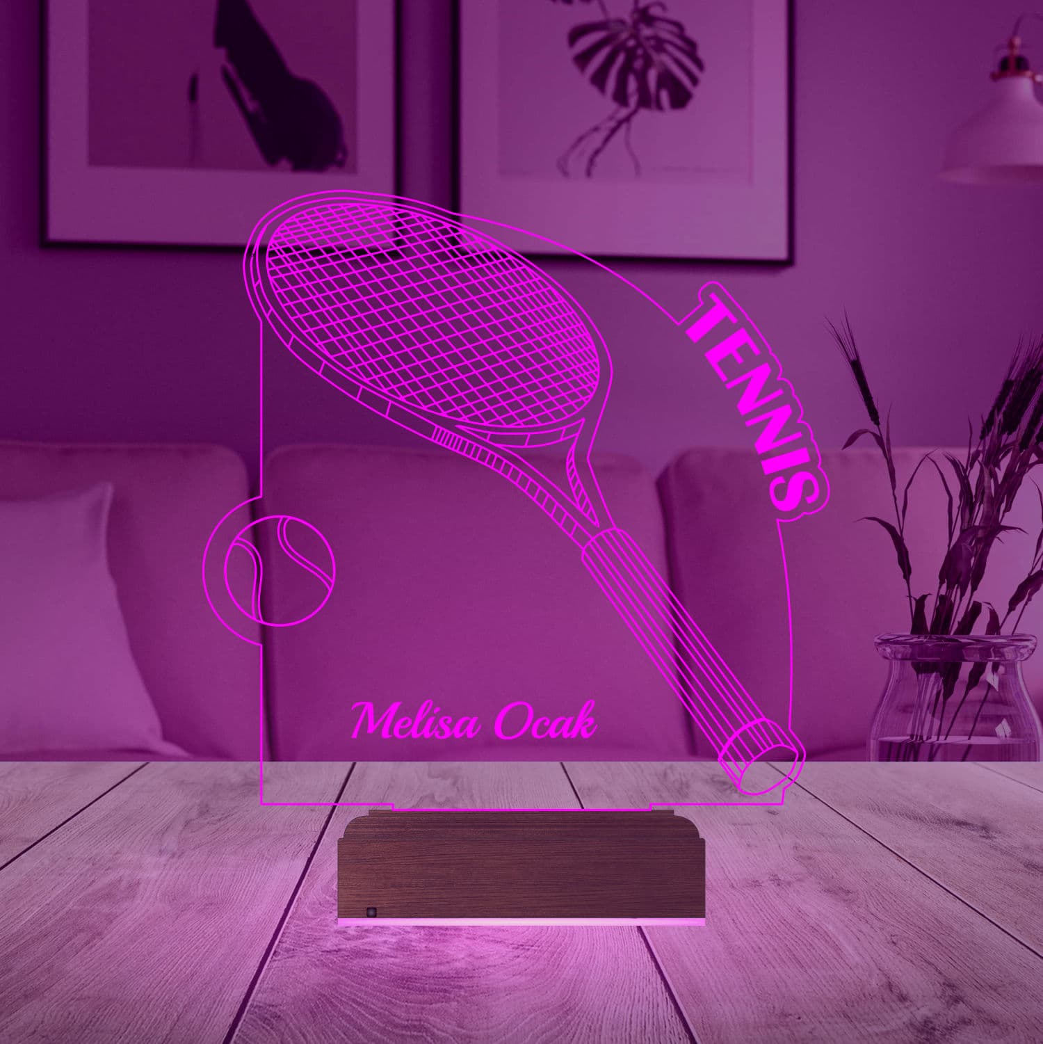 Теннисная ракетка — 3D LED Ночник | Подарок спортсмену 5
