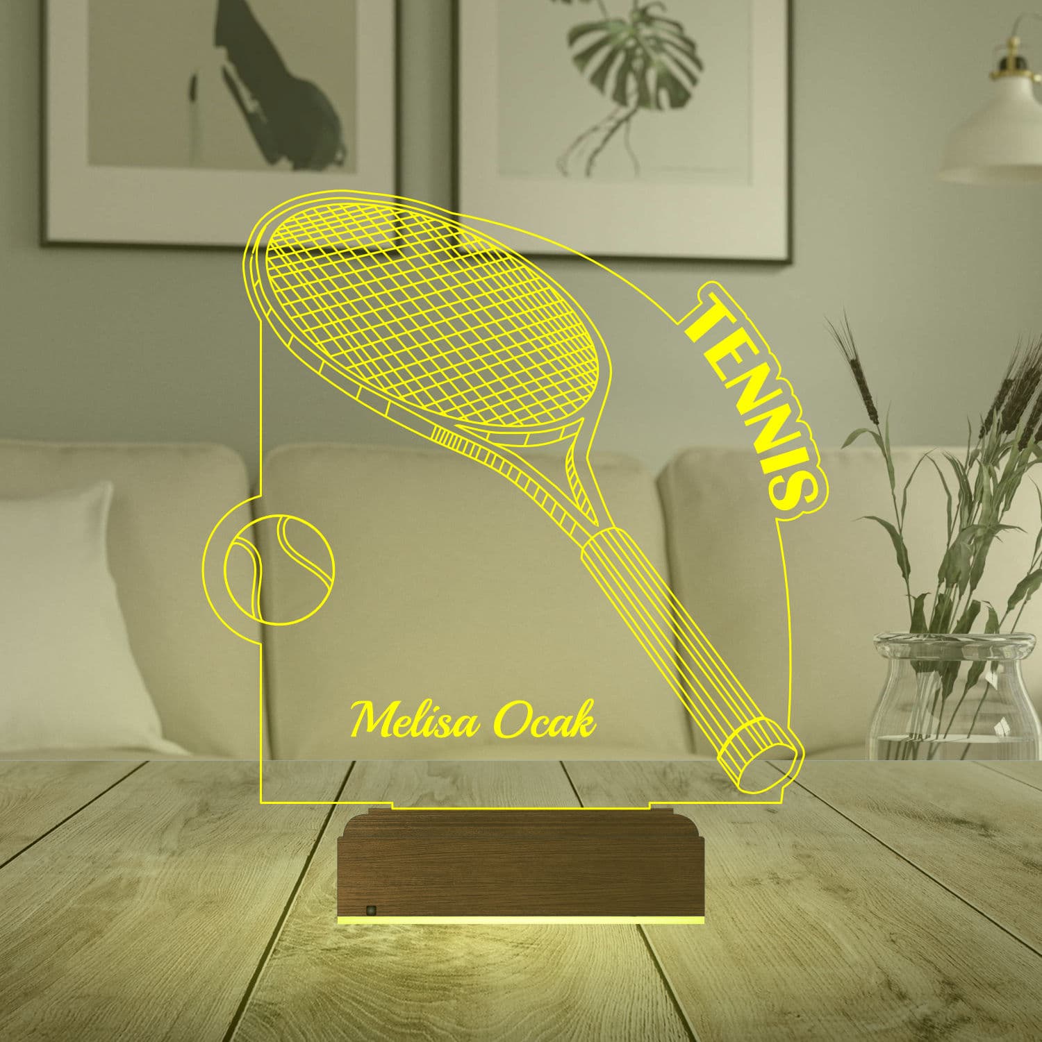 Теннисная ракетка — 3D LED Ночник | Подарок спортсмену 6