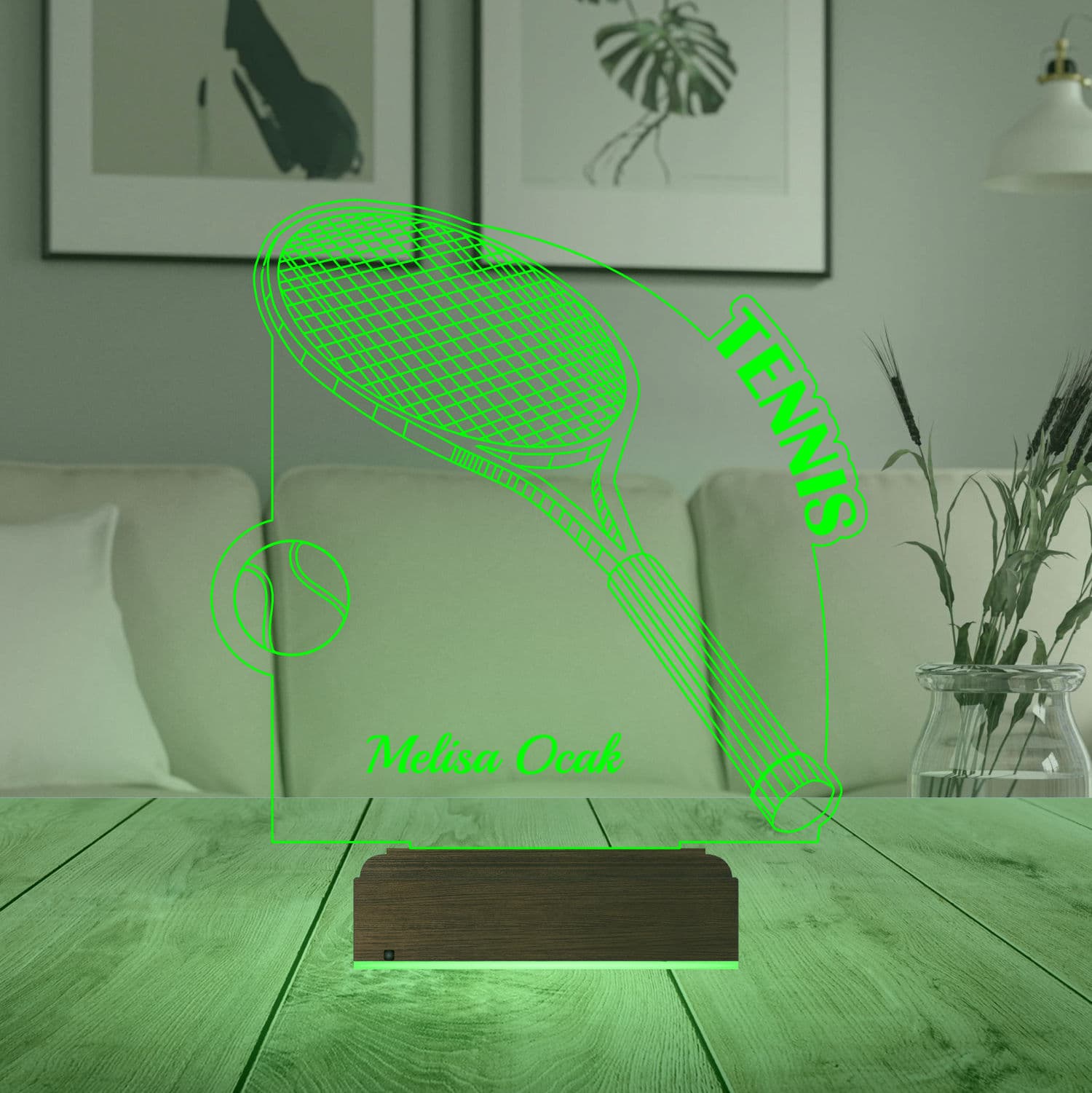 Теннисная ракетка — 3D LED Ночник | Подарок спортсмену 7