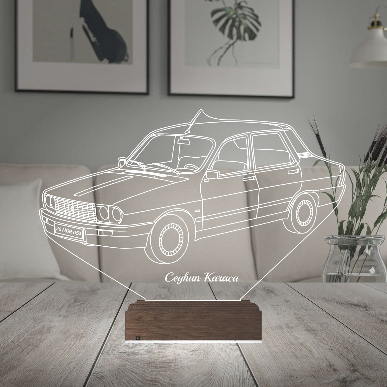 Renault 12 — 3D LED Ночник | Подарок мужчине 2