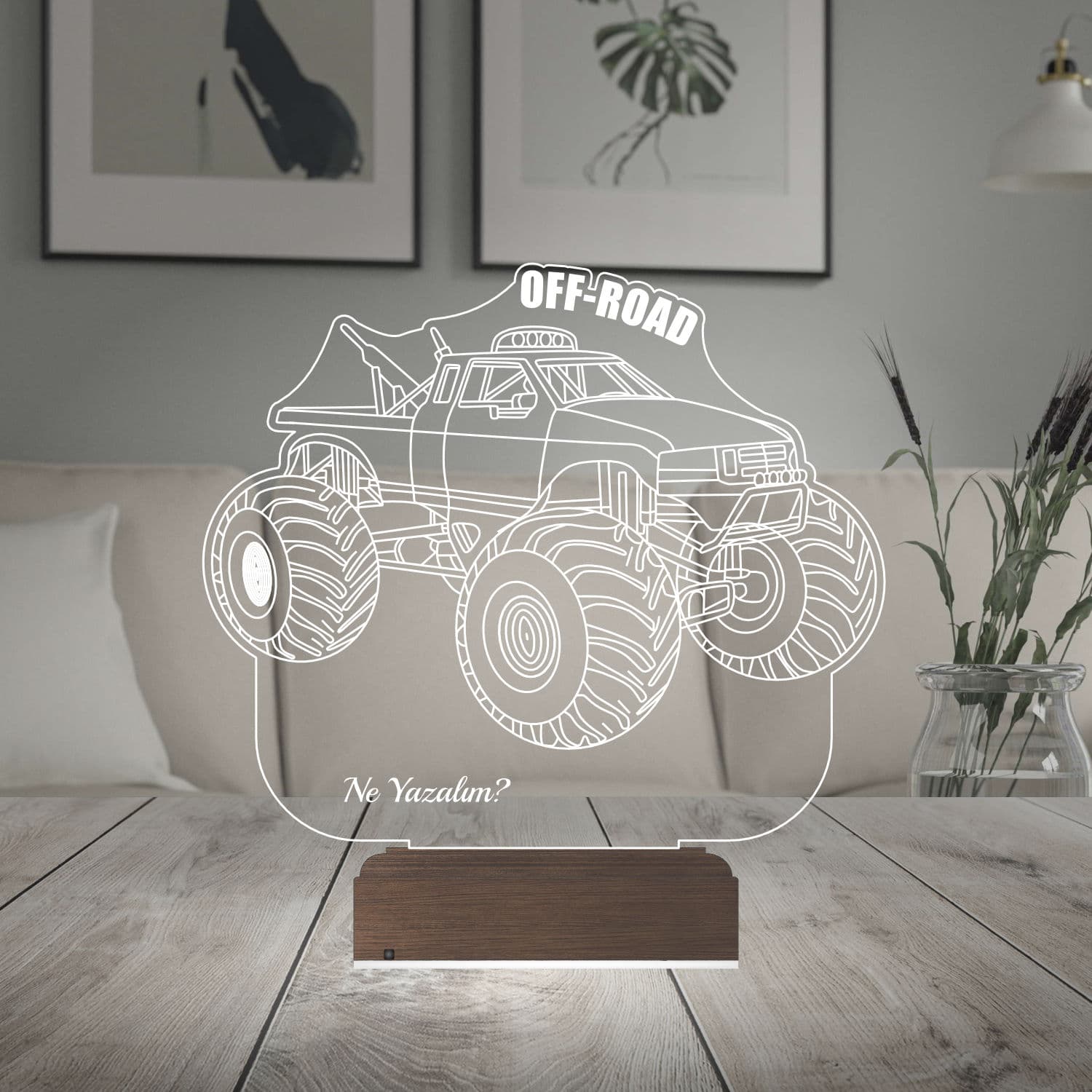 Внедорожник Монстр-трак — 3D LED Ночник | Подарок мальчику 2