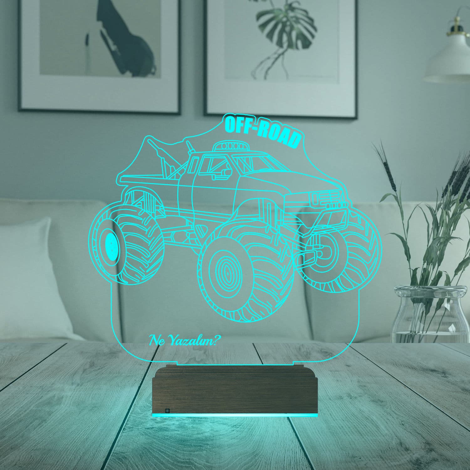 Внедорожник Монстр-трак — 3D LED Ночник | Подарок мальчику 3