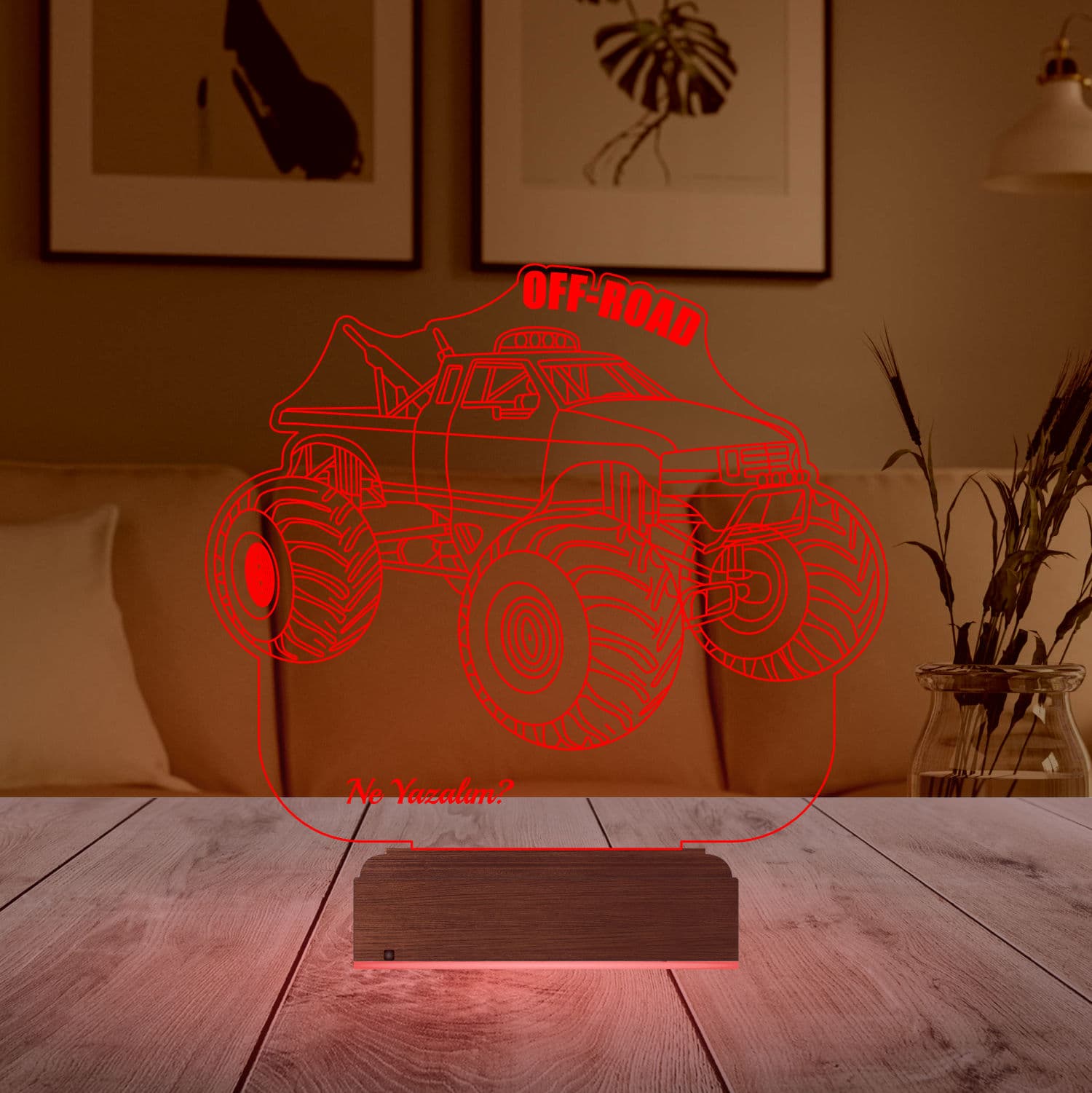 Внедорожник Монстр-трак — 3D LED Ночник | Подарок мальчику 4