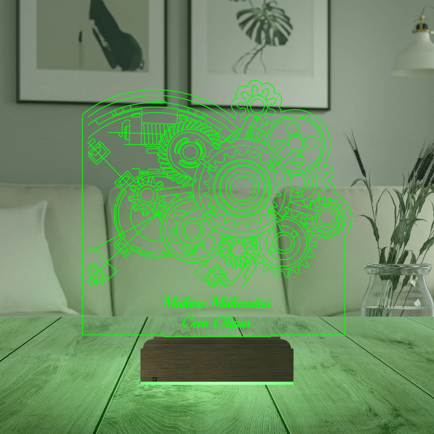 Шестеренки Механика — 3D LED Ночник | Подарок инженеру 7