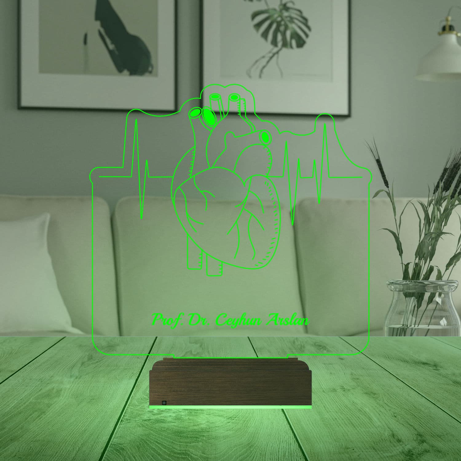 Сердце и кардиограмма — 3D LED Ночник | Подарок врачу 7