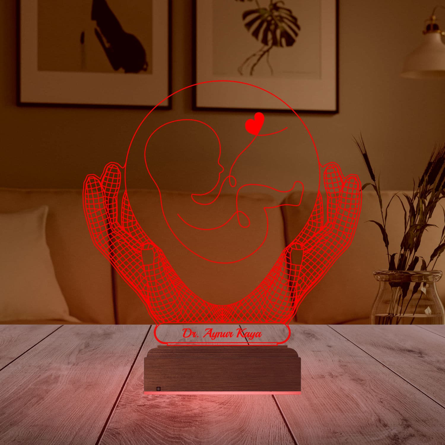 Эмбрион в руках — 3D LED Ночник | Подарок врачу-гинекологу 4