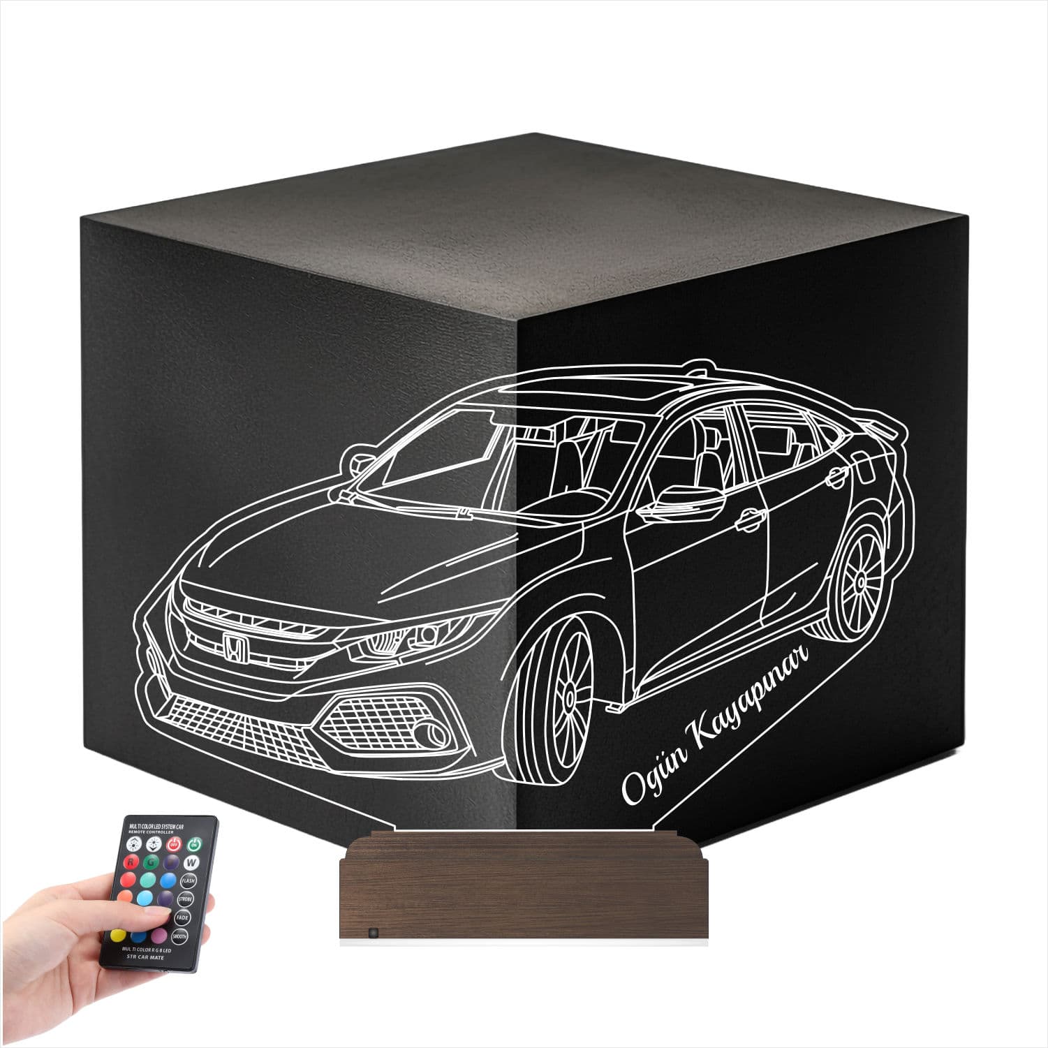 Honda Civic — 3D LED Ночник | Подарок мужчине 1