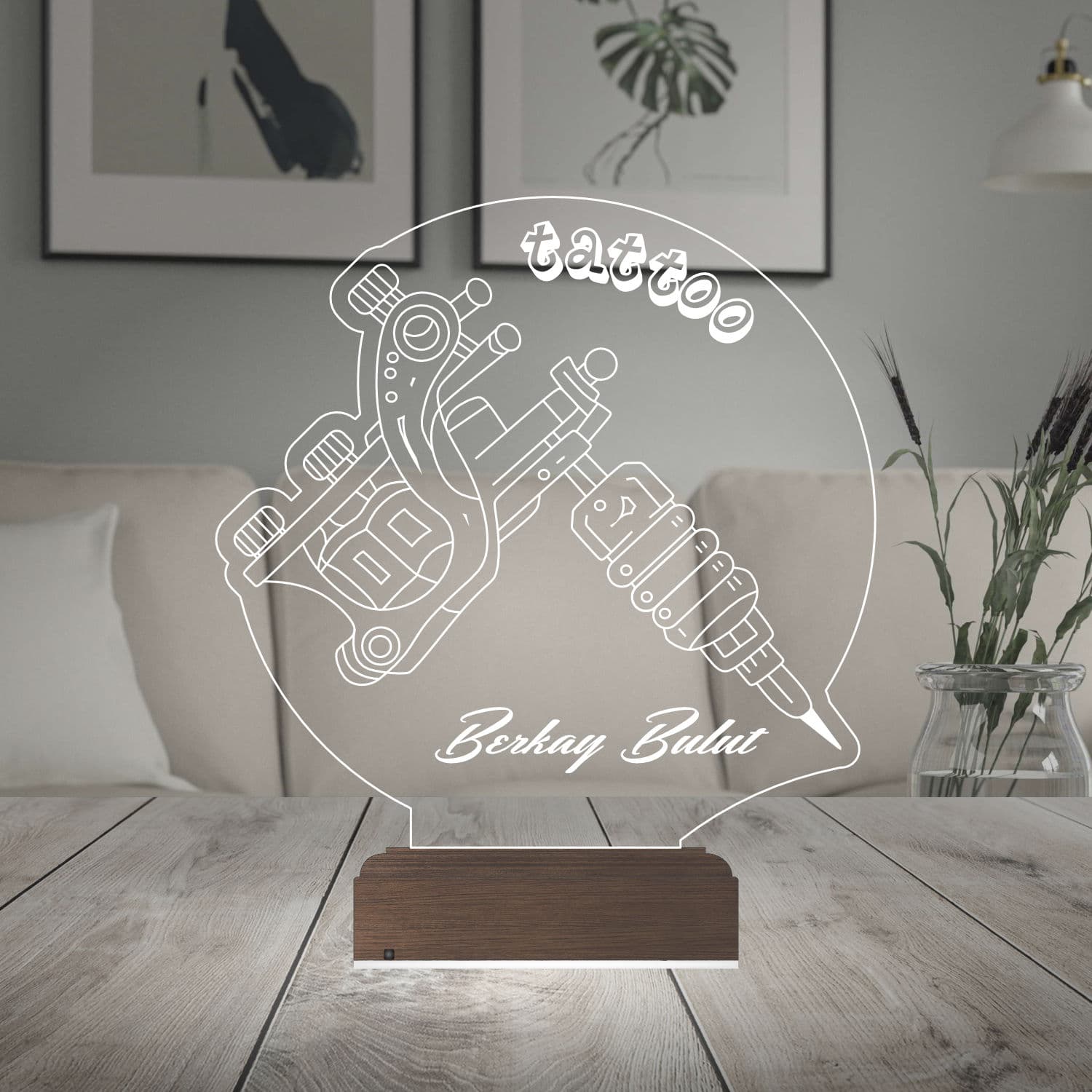 Тату-машинка 3D Ночник с именем 2