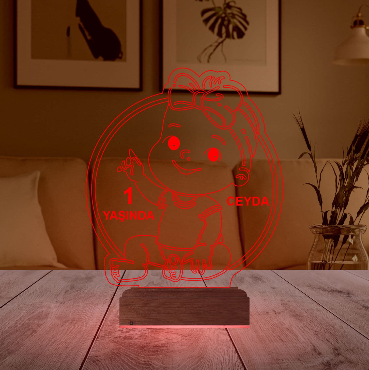 Девочка на 1 год — 3D LED Ночник | Подарок на день рождения 4