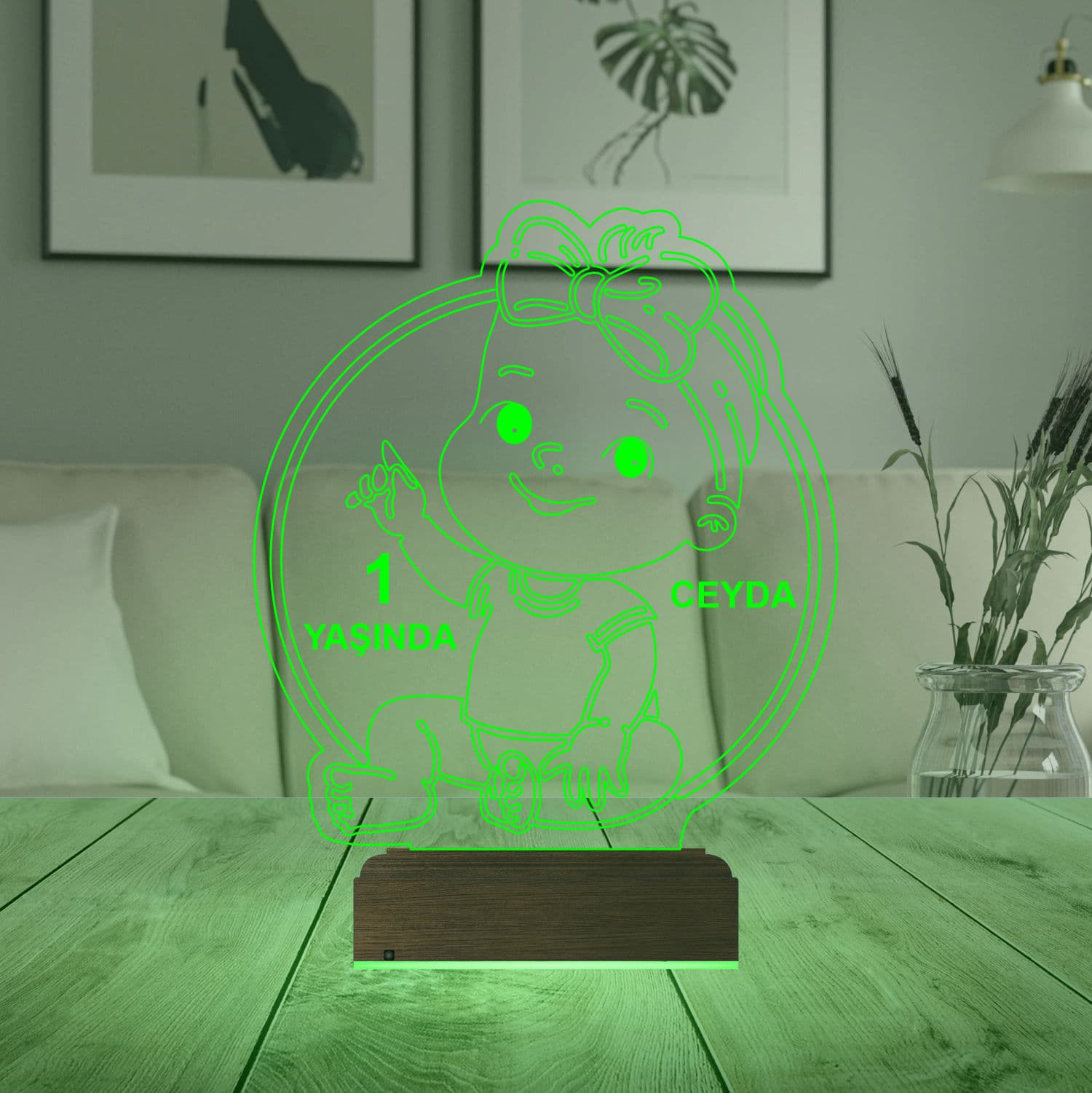 Девочка на 1 год — 3D LED Ночник | Подарок на день рождения 7