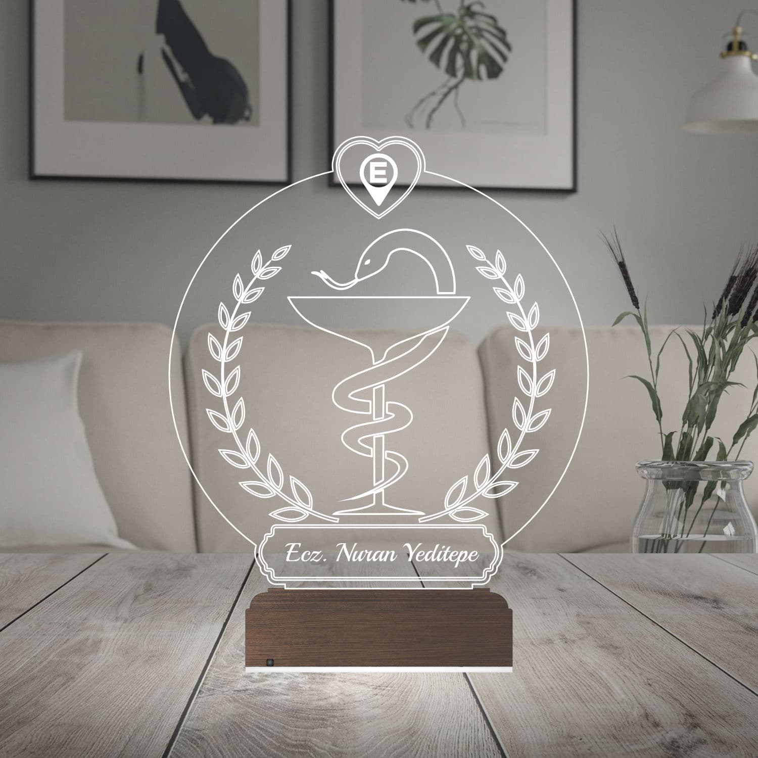 Чаша Гигеи — 3D LED Ночник | Подарок фармацевту или врачу 2