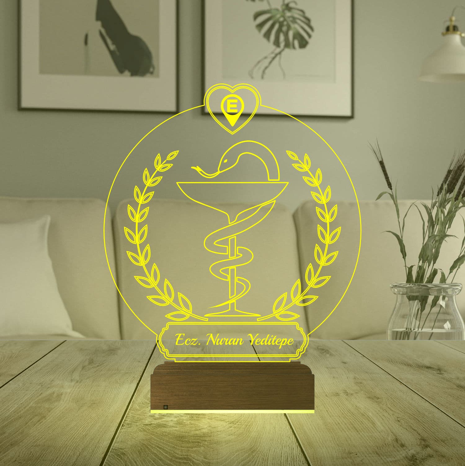 Чаша Гигеи — 3D LED Ночник | Подарок фармацевту или врачу 6