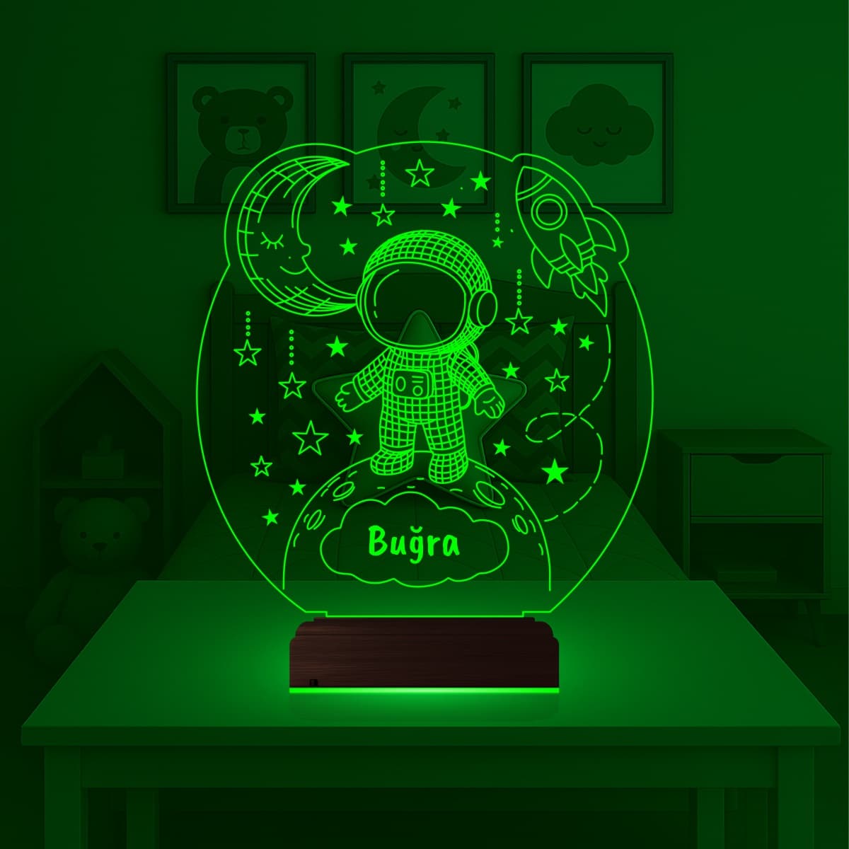 Космонавт — 3D LED Ночник с именем | Подарок ребенку 4