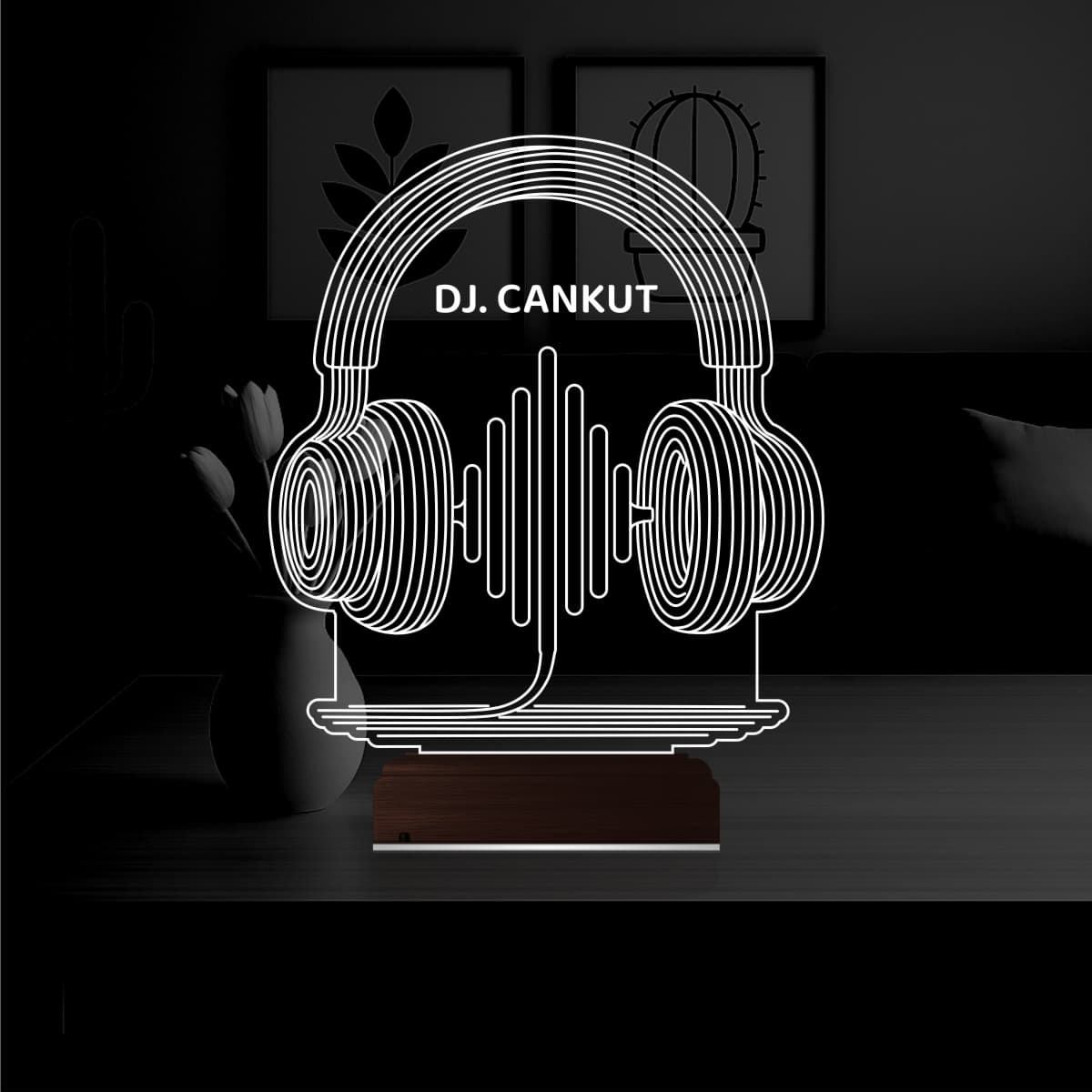 Наушники DJ — 3D LED Ночник | Именной подарок музыканту 1