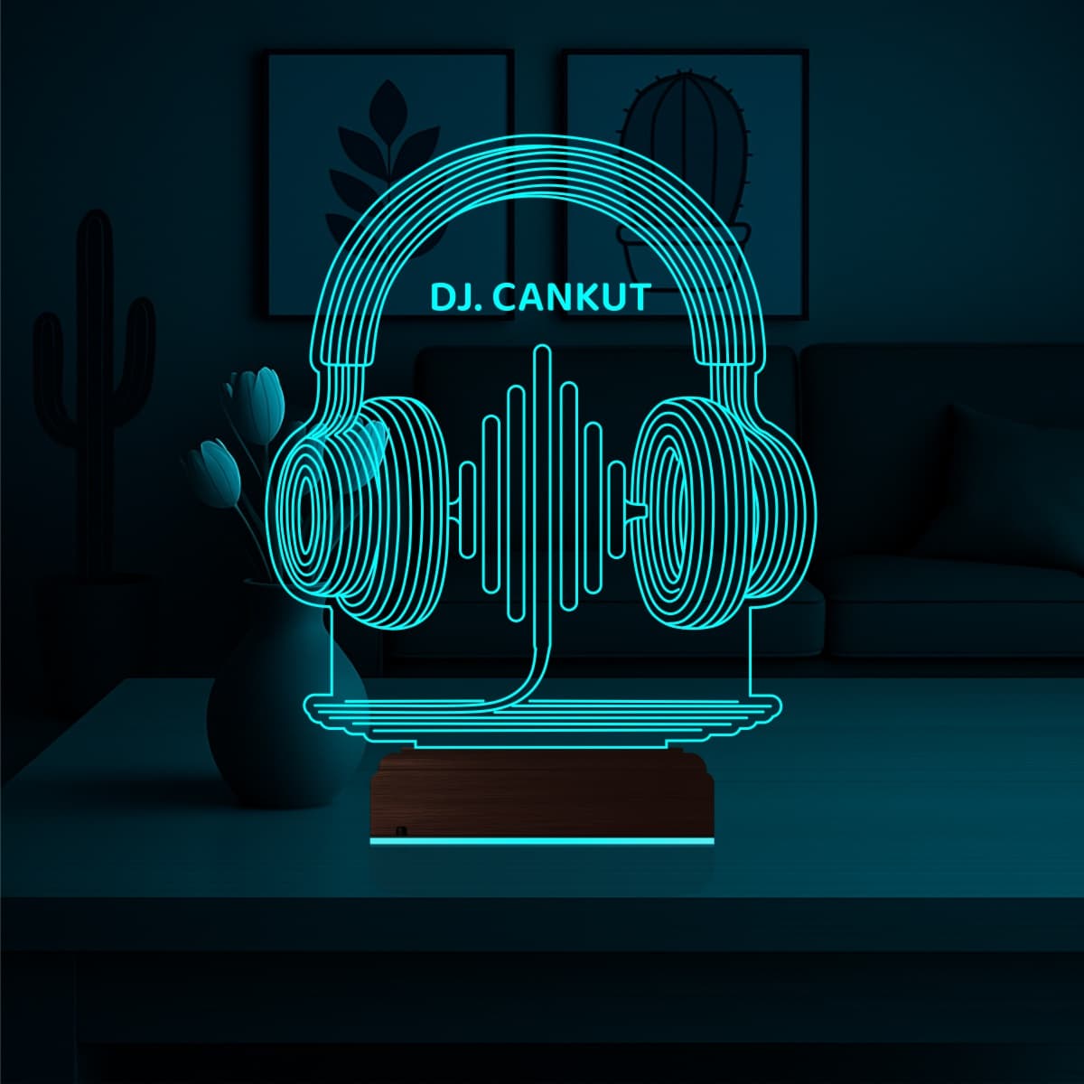 Наушники DJ — 3D LED Ночник | Именной подарок музыканту 2