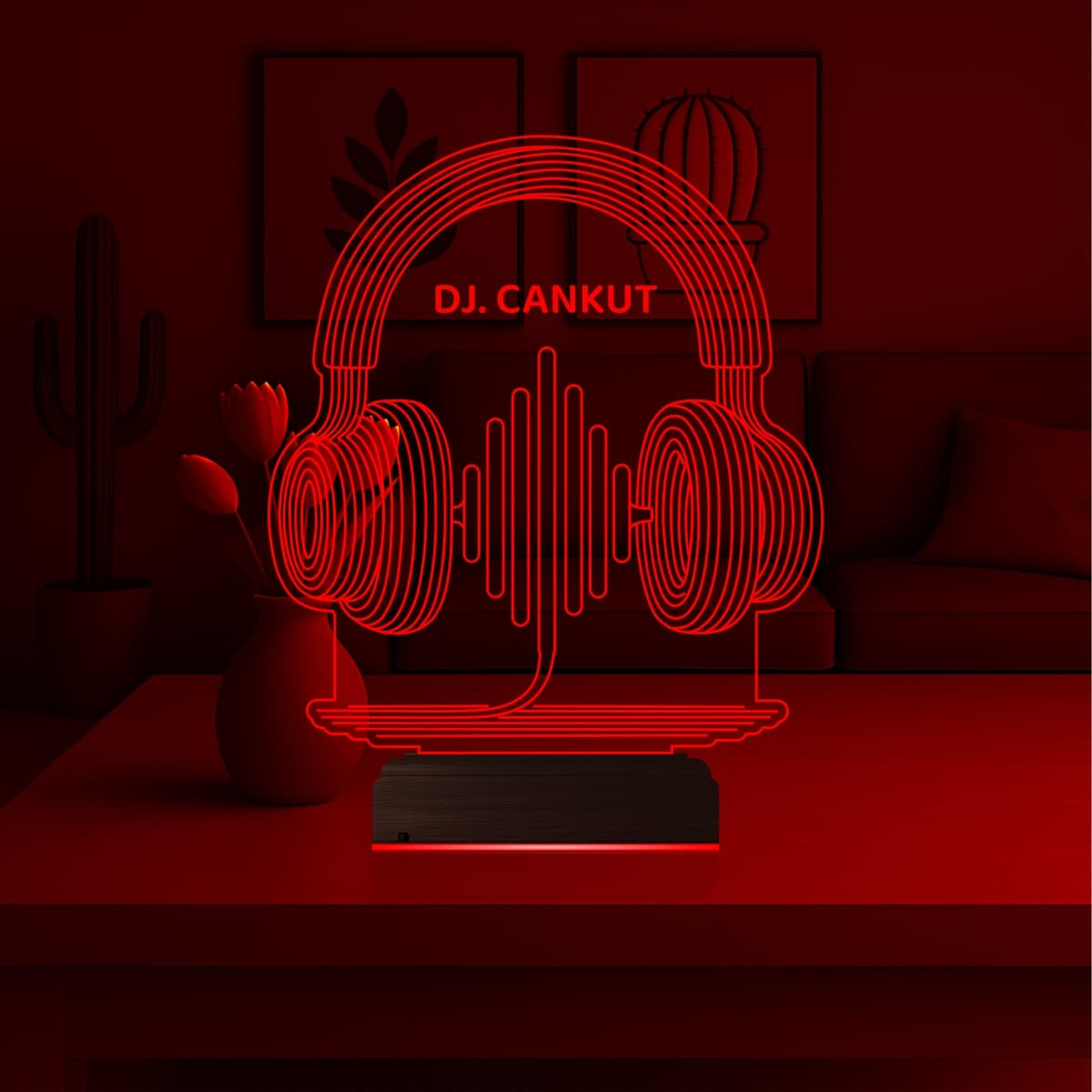 Наушники DJ — 3D LED Ночник | Именной подарок музыканту 5