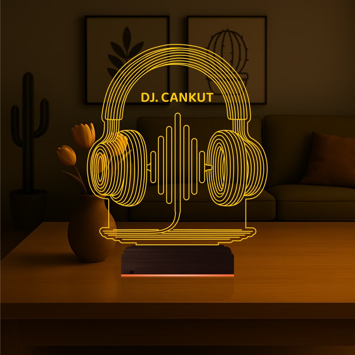 Наушники DJ — 3D LED Ночник | Именной подарок музыканту 6