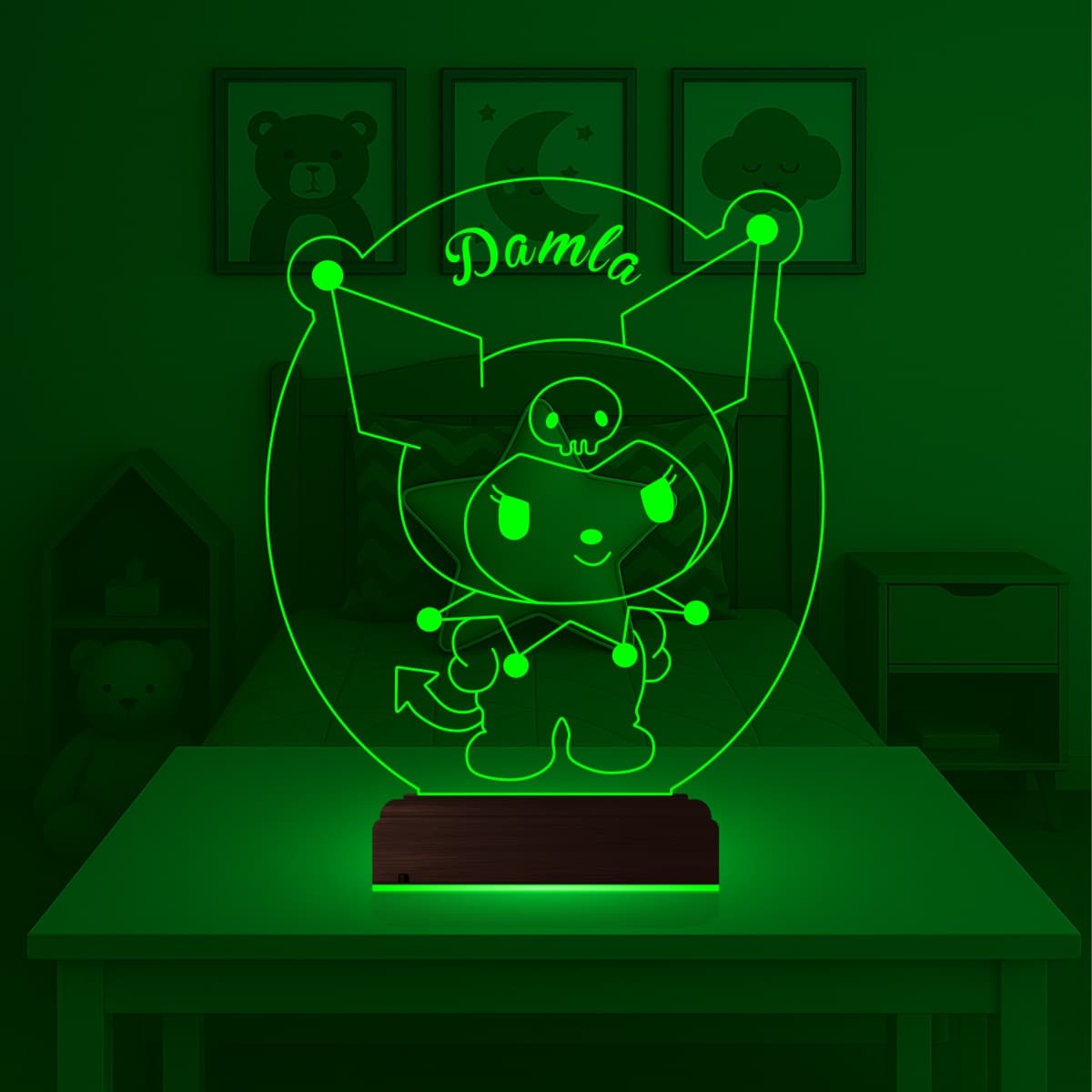 Куроми с именем — 3D LED Ночник | Подарок девочке 4