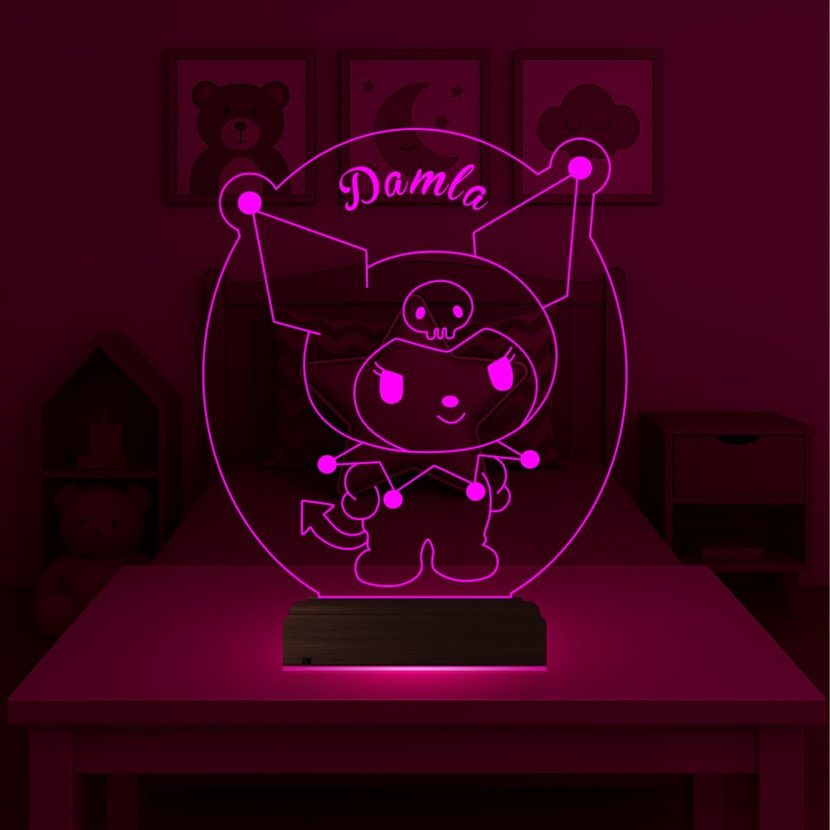 Куроми с именем — 3D LED Ночник | Подарок девочке 5