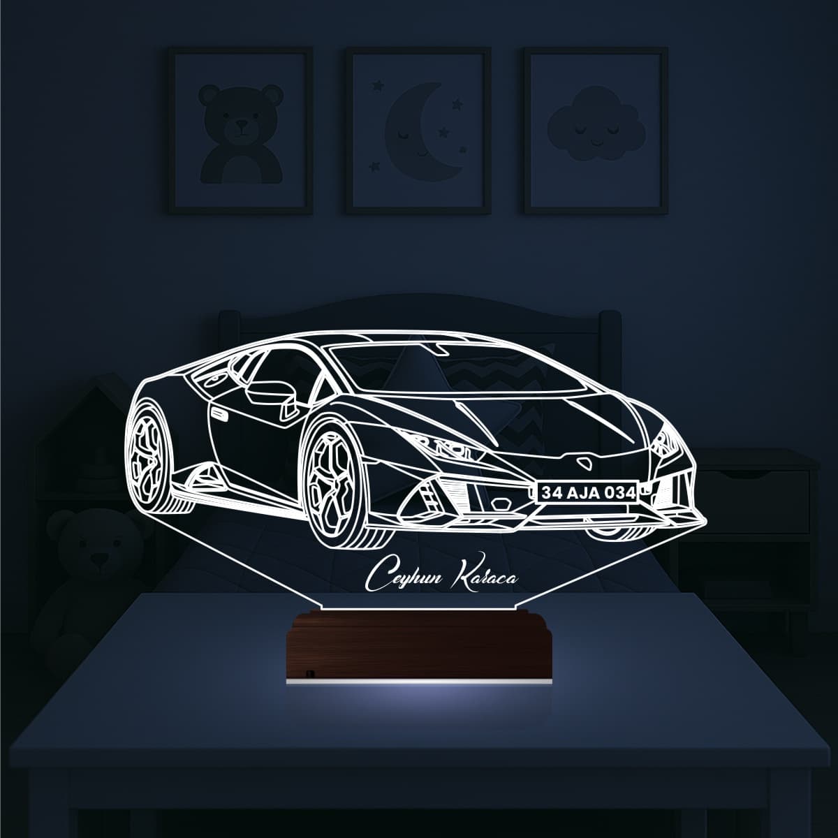 Спорткар Lamborghini — 3D LED Ночник | Подарок для него