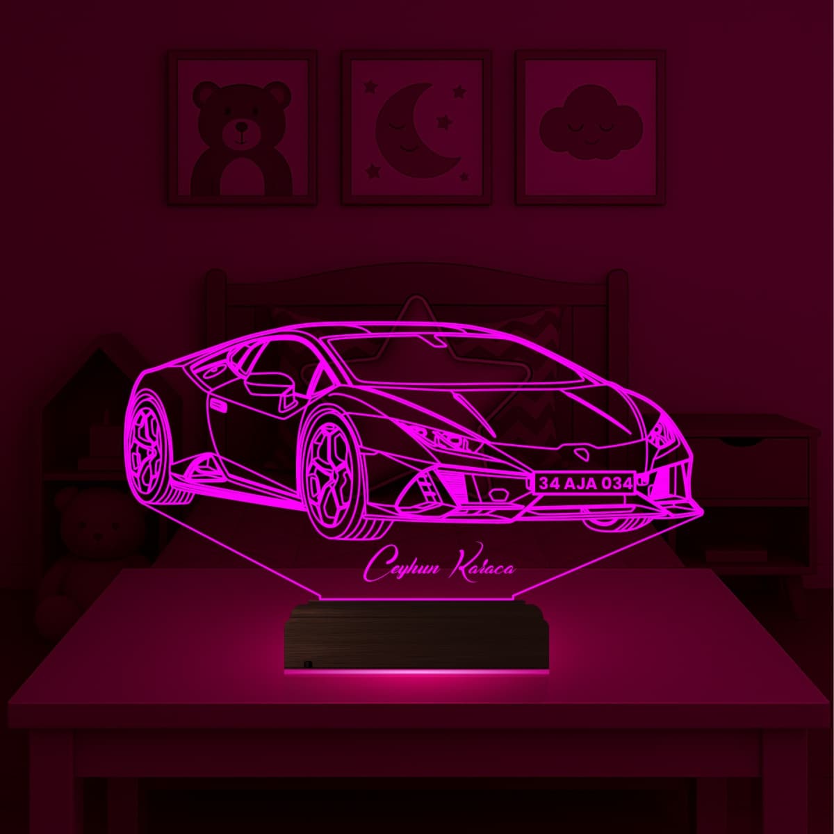 Спорткар Lamborghini — 3D LED Ночник | Подарок для него 5