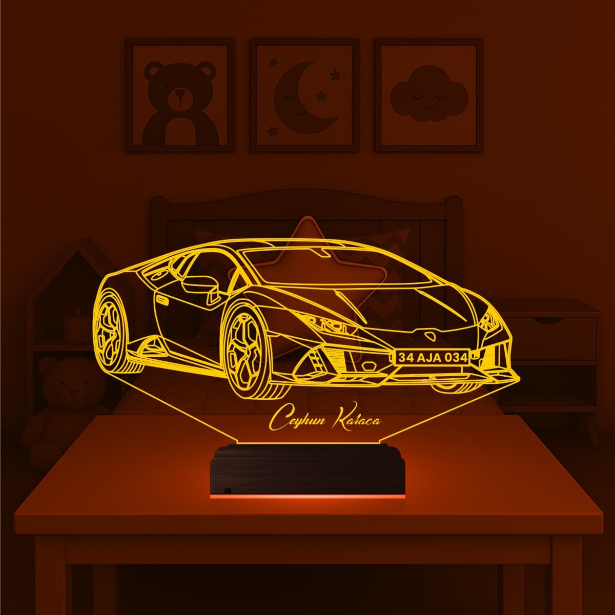 Спорткар Lamborghini — 3D LED Ночник | Подарок для него 6