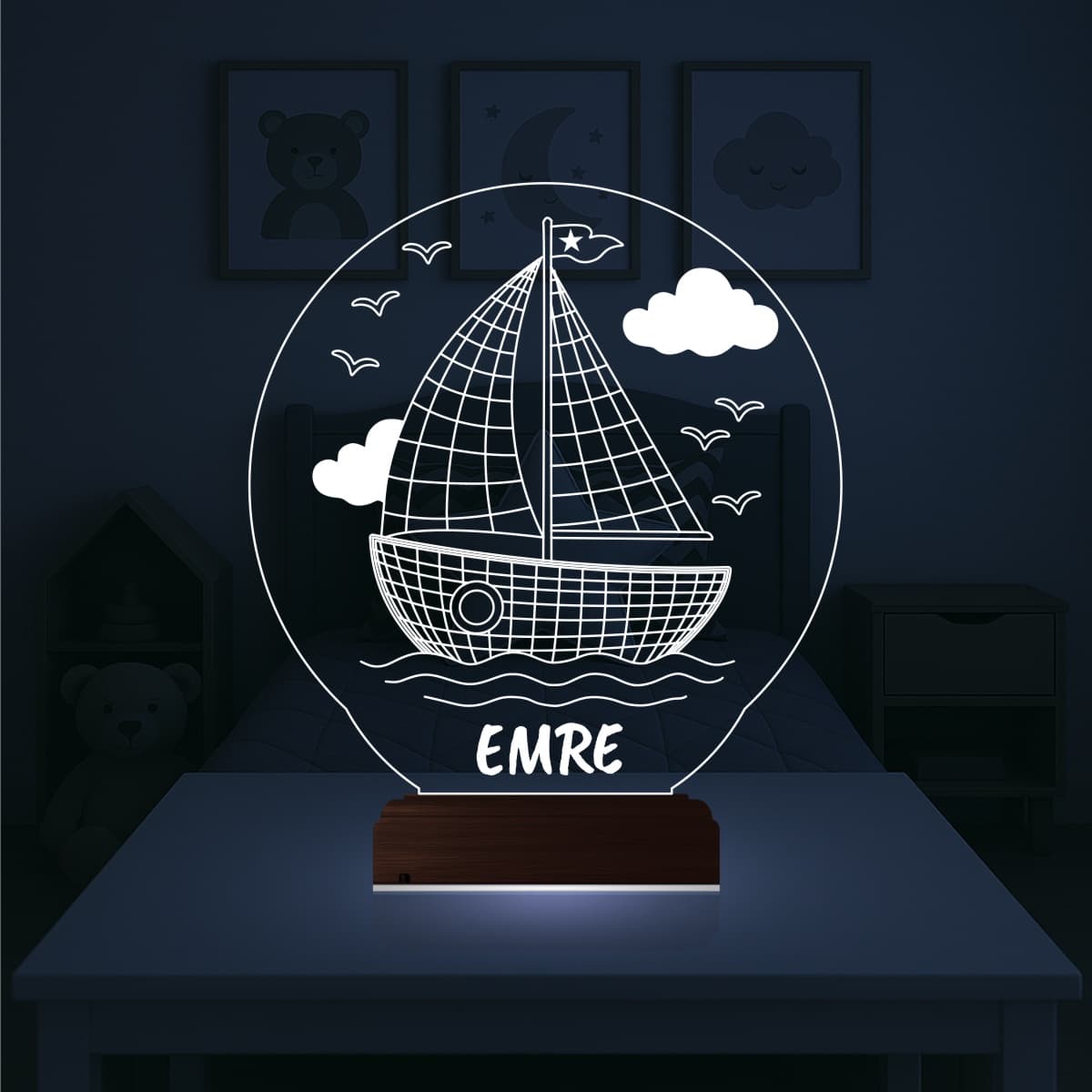 Корабль — 3D LED Ночник | Подарок ребёнку 1