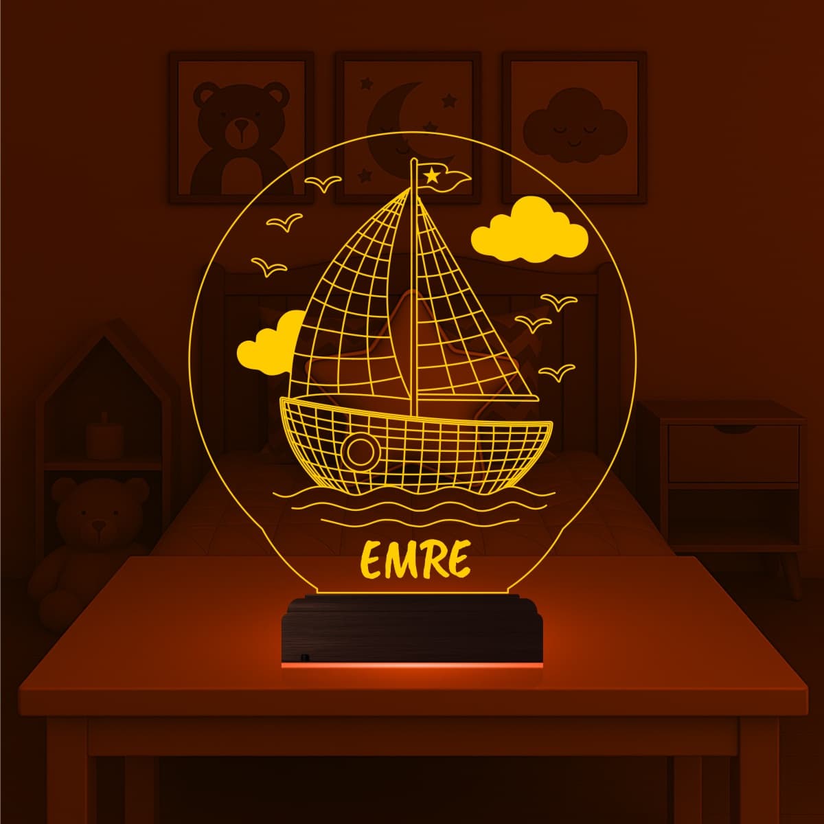 Корабль — 3D LED Ночник | Подарок ребёнку 6