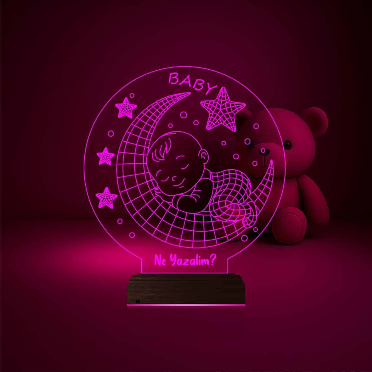Младенец на месяце — 3D LED Ночник | Подарок новорожденному 1