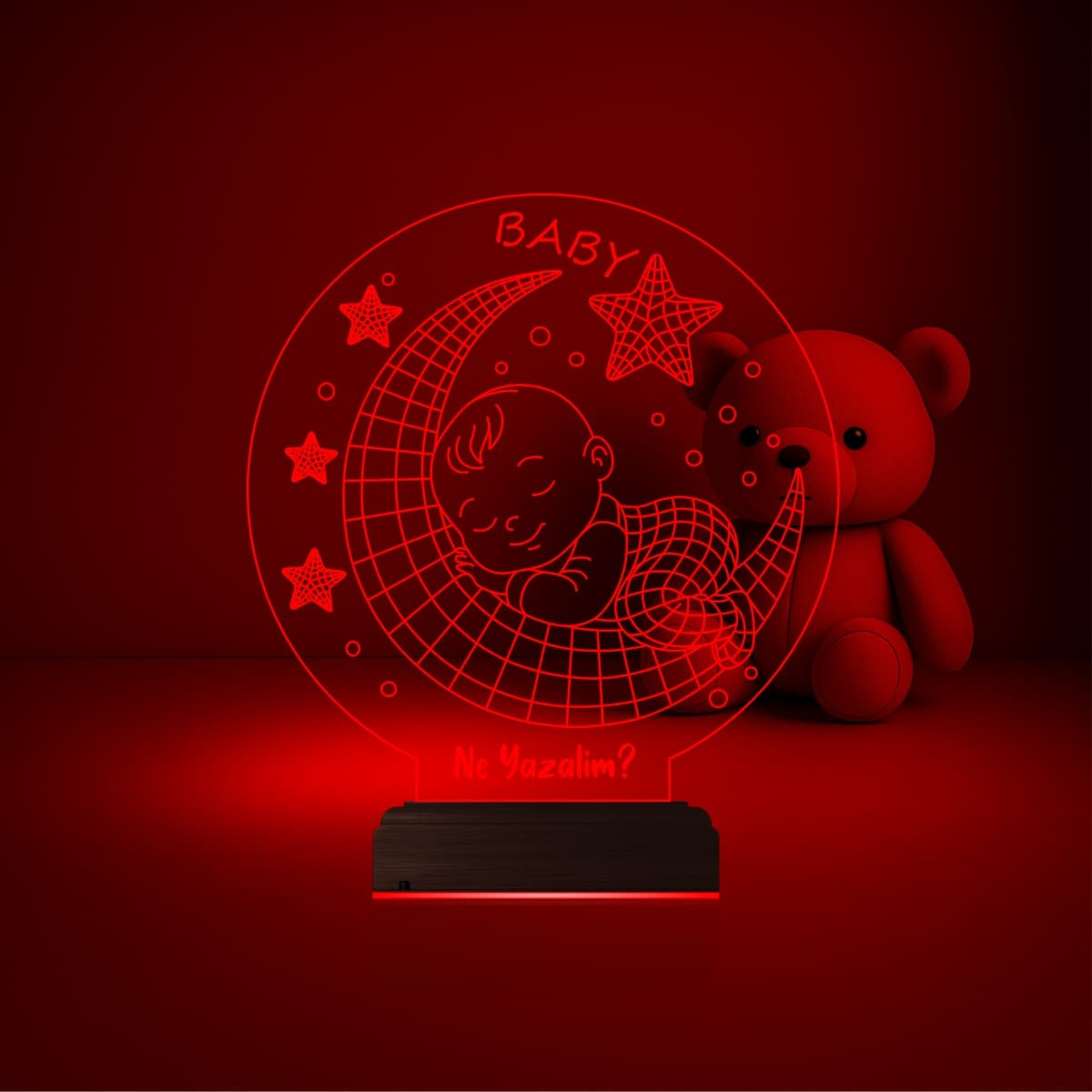 Младенец на месяце — 3D LED Ночник | Подарок новорожденному 4