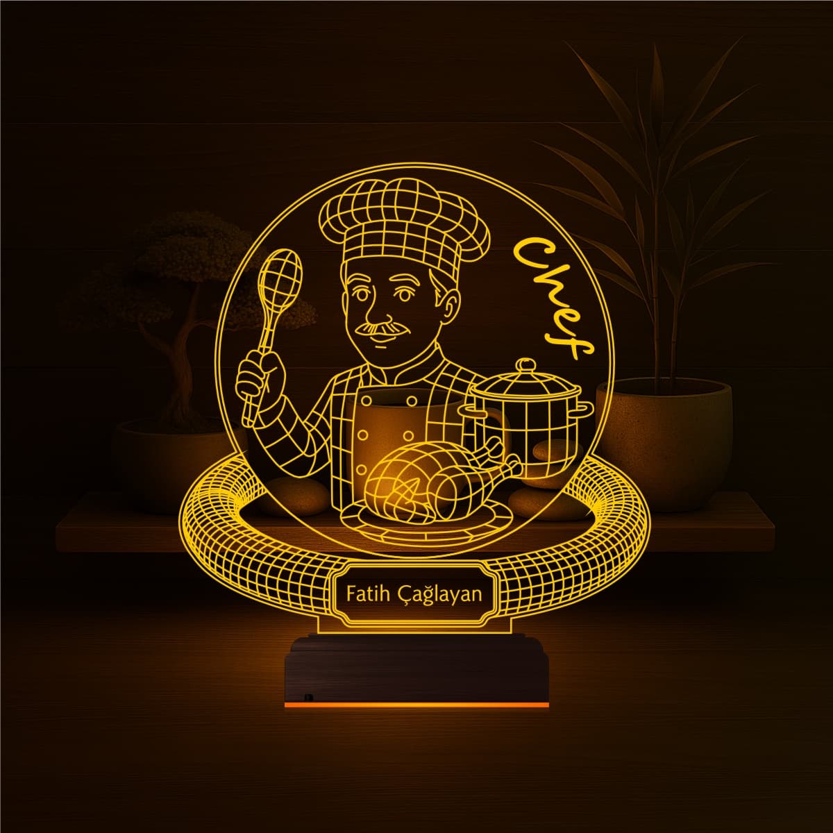 Шеф-повар — 3D LED Ночник | Подарок повару 2