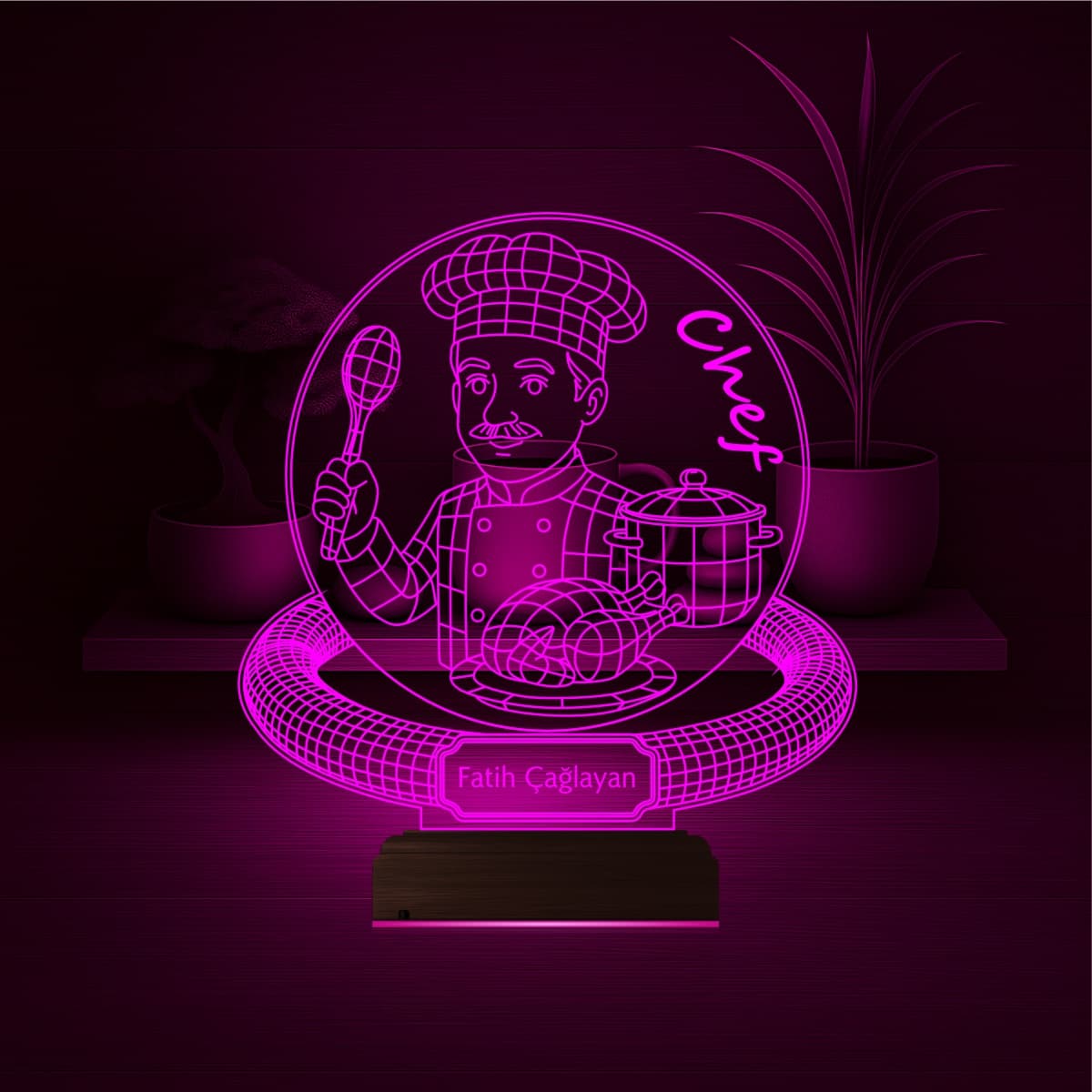 Шеф-повар — 3D LED Ночник | Подарок повару 4