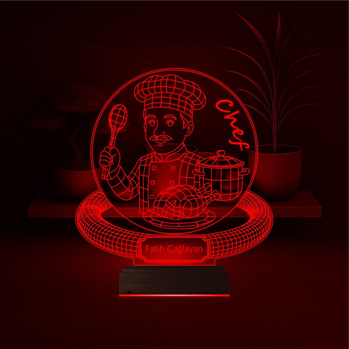 Шеф-повар — 3D LED Ночник | Подарок повару 5