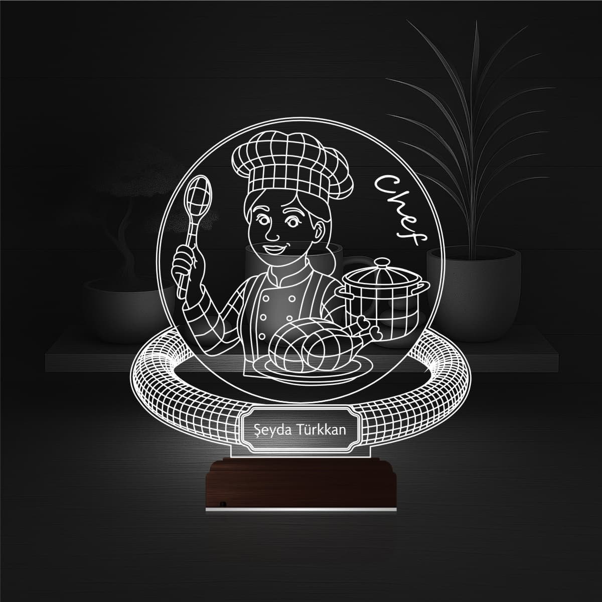 Шеф-повар с именем — 3D LED Ночник | Подарок повару 6