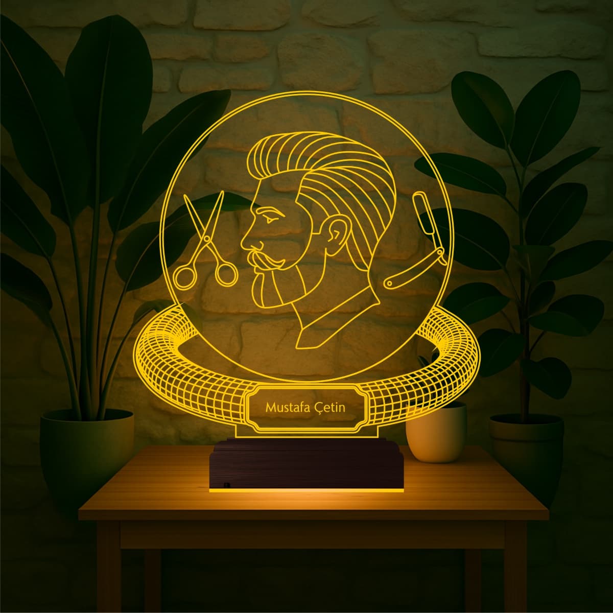 Барбер — 3D LED Ночник | Именной подарок мастеру 6
