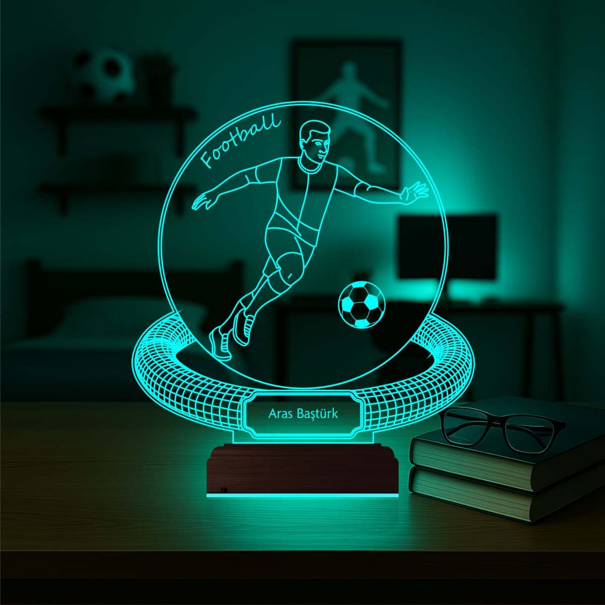 Футболист — 3D LED Ночник с именем | Подарок спортсмену 5