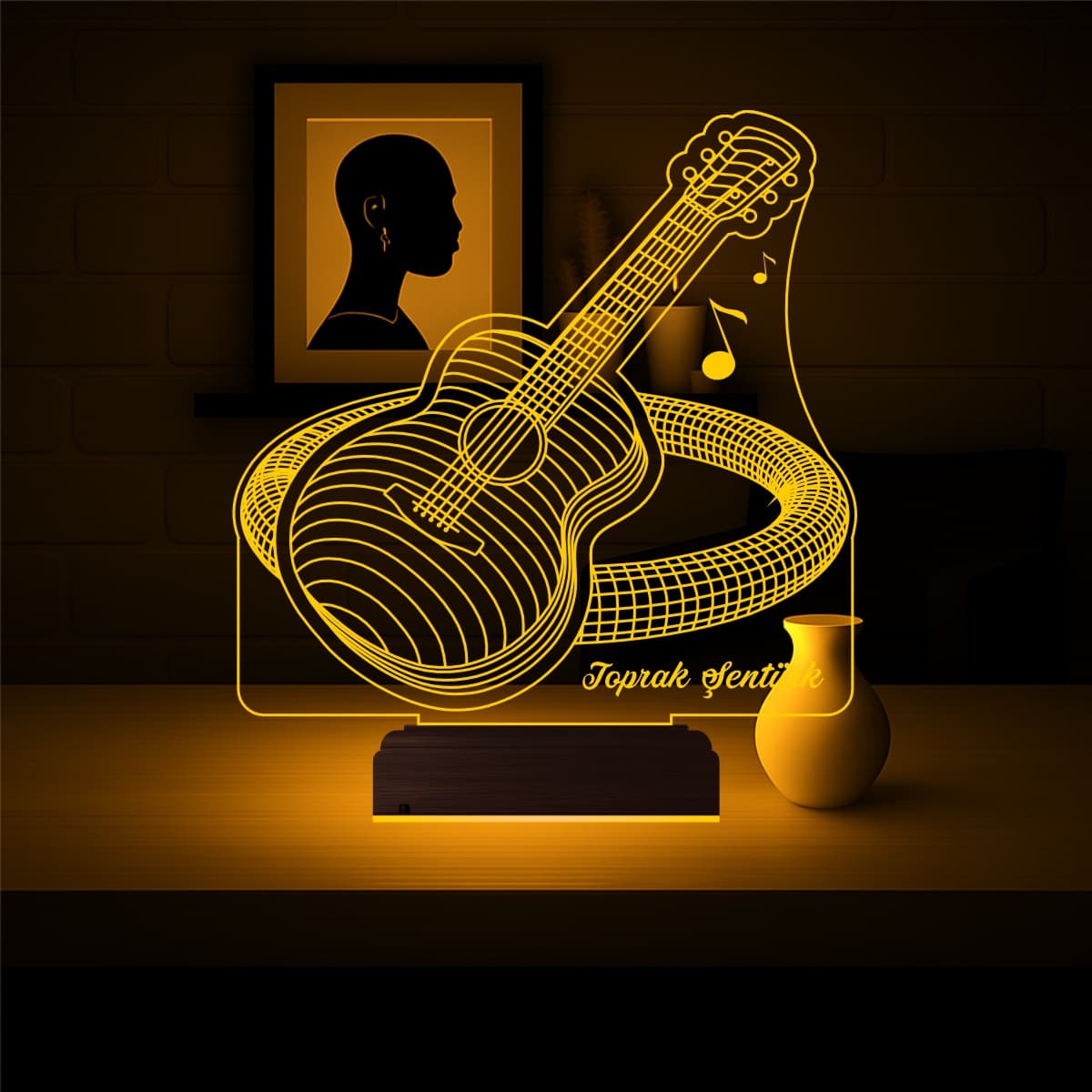 Гитара — 3D LED Ночник с именем | Подарок музыканту 1