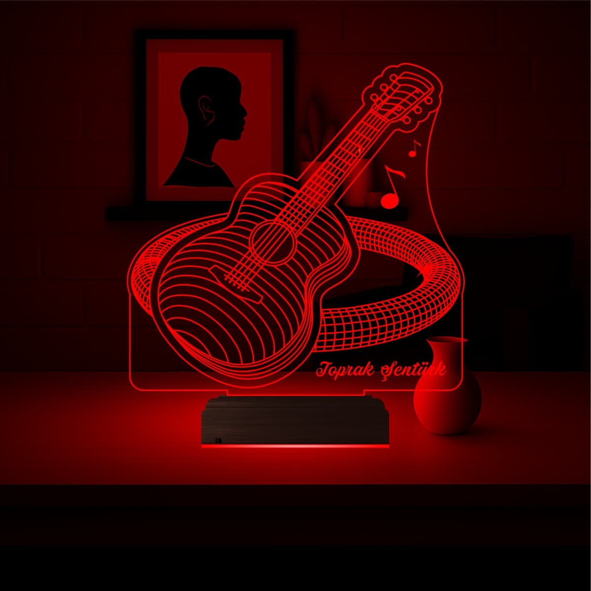 Гитара — 3D LED Ночник с именем | Подарок музыканту 2