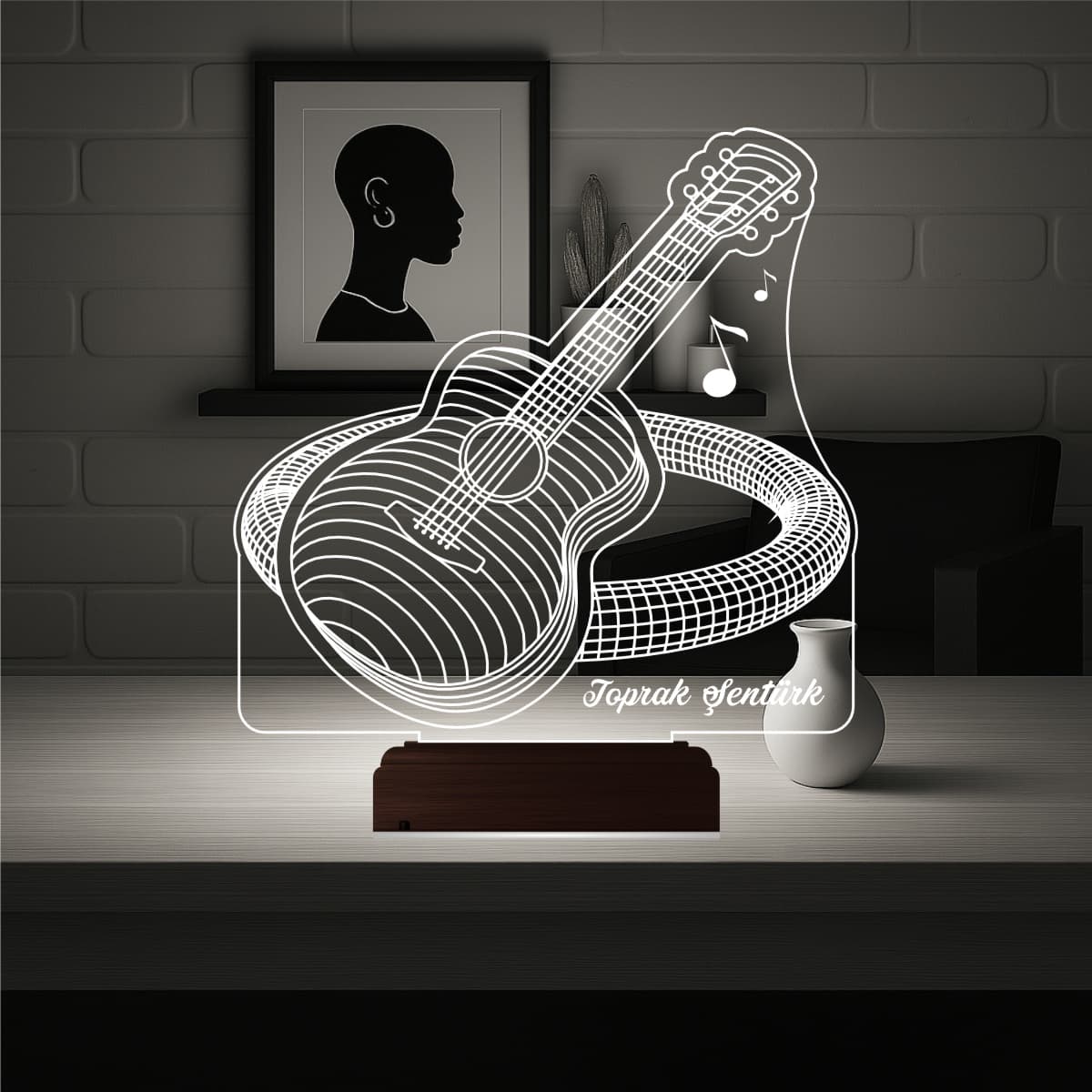 Гитара — 3D LED Ночник с именем | Подарок музыканту 6