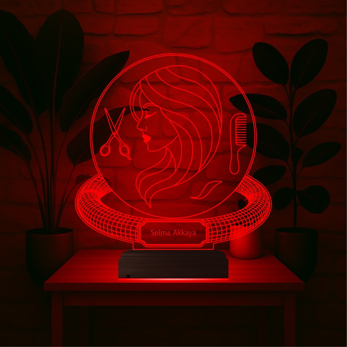 Парикмахер — 3D LED Ночник | Именной подарок стилисту 2