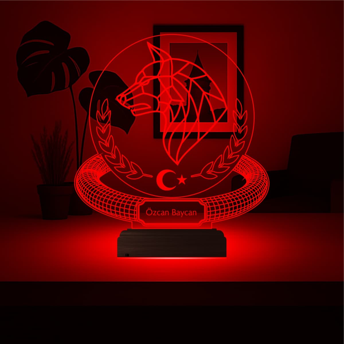 Волк с турецкой символикой — 3D LED Ночник | Именной подарок 5