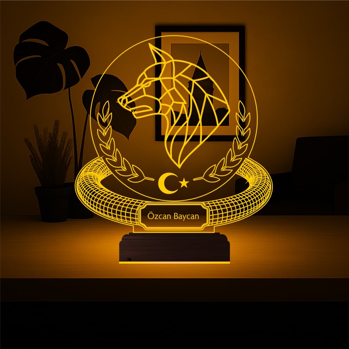 Волк с турецкой символикой — 3D LED Ночник | Именной подарок 6