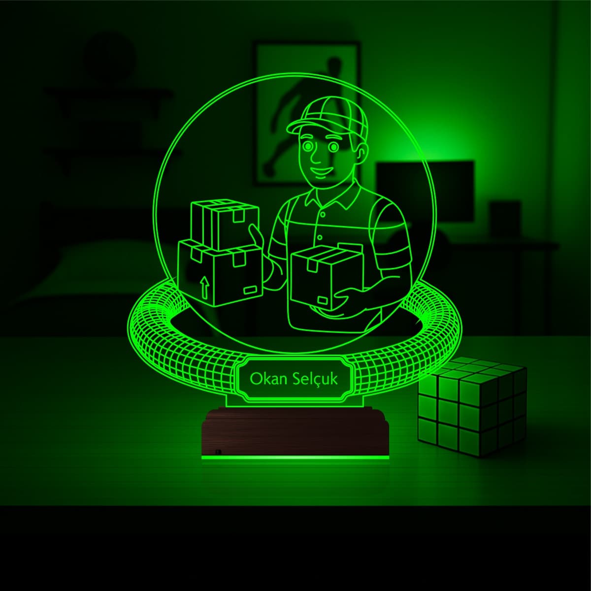 Курьер — 3D LED Ночник с именем | Подарок на профпраздник 3