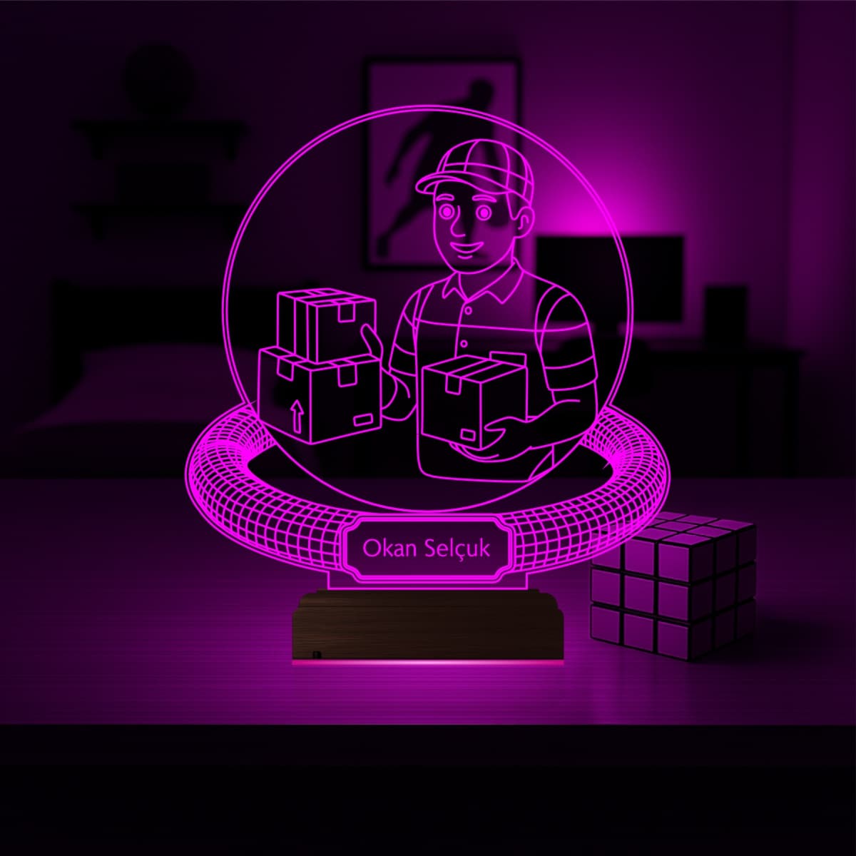 Курьер — 3D LED Ночник с именем | Подарок на профпраздник 4