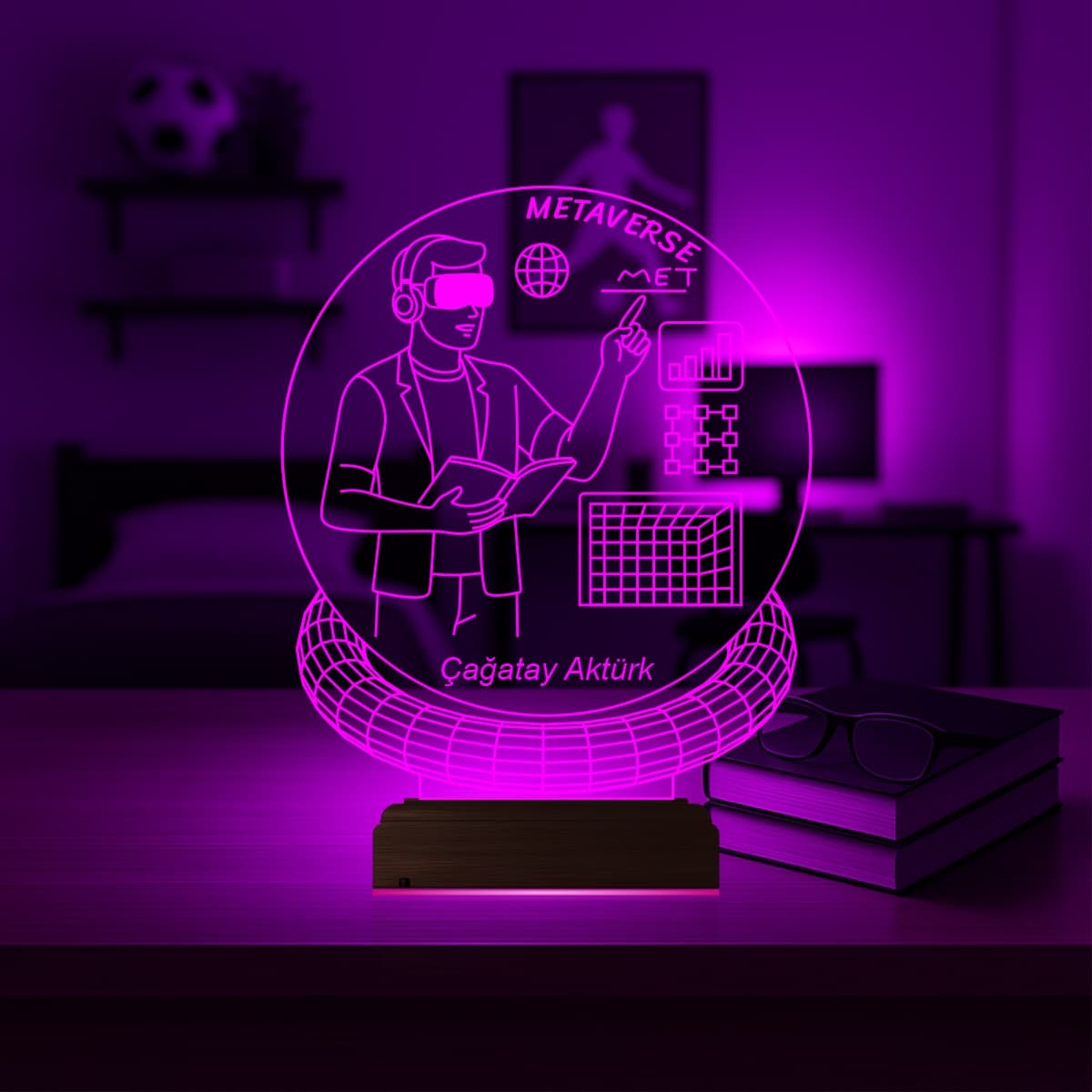 Метавселенная и IT — 3D LED Ночник | Именной подарок 3