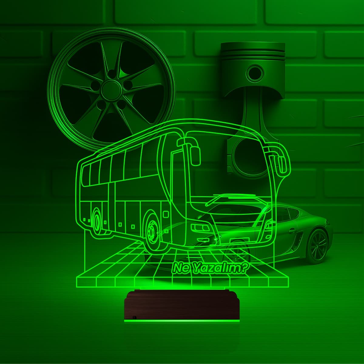 Автобус — 3D LED Ночник | Подарок водителю и путешественнику 3