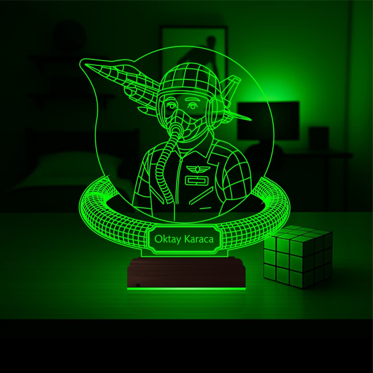 Пилот Истребителя — 3D LED Ночник | Подарок мужчине 4