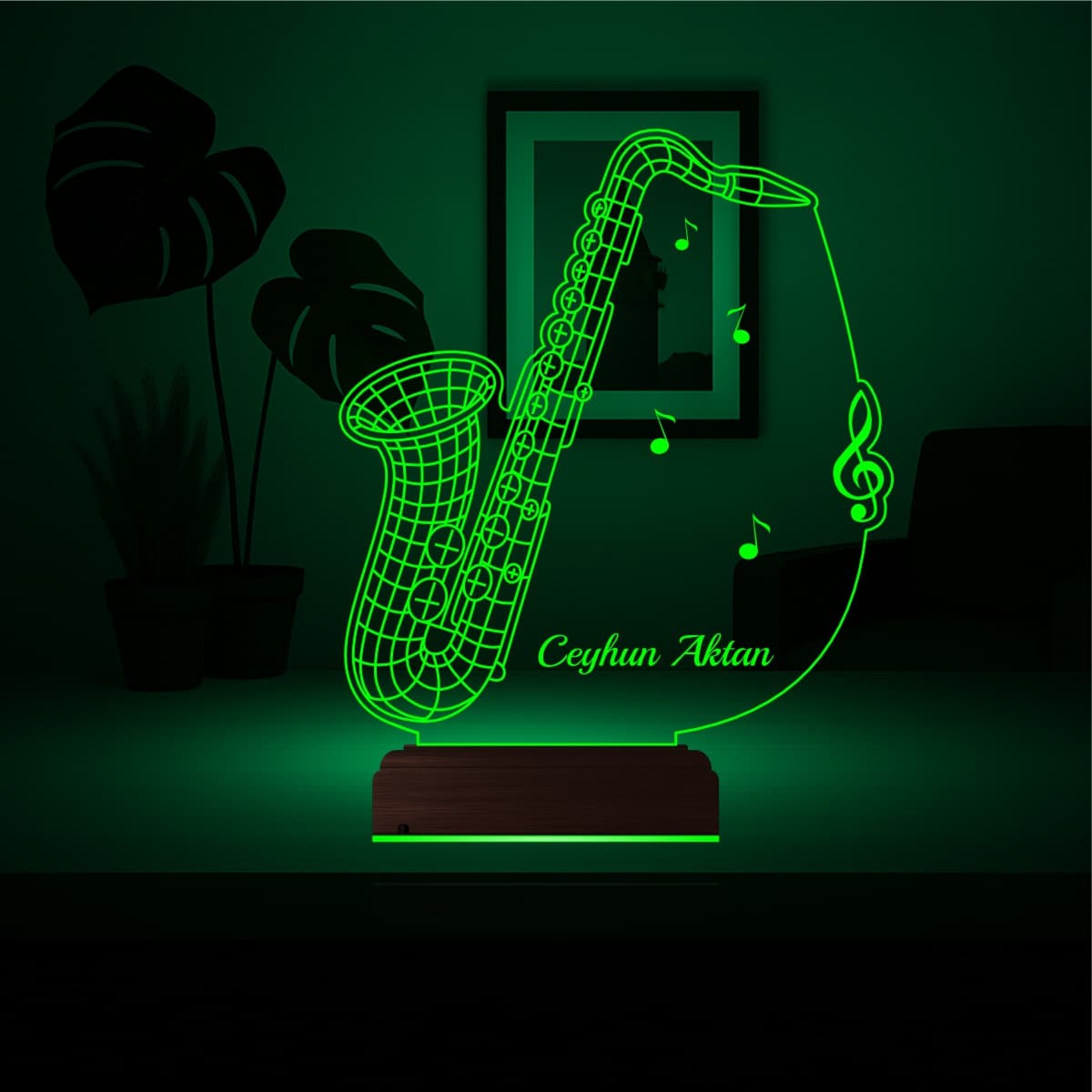 Саксофон — 3D LED Ночник | Именной подарок музыканту 4