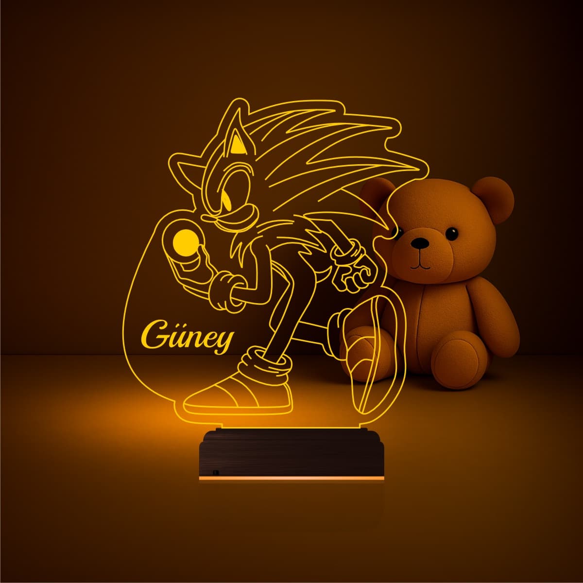 Соник — 3D LED Ночник с именем | Подарок ребёнку 2